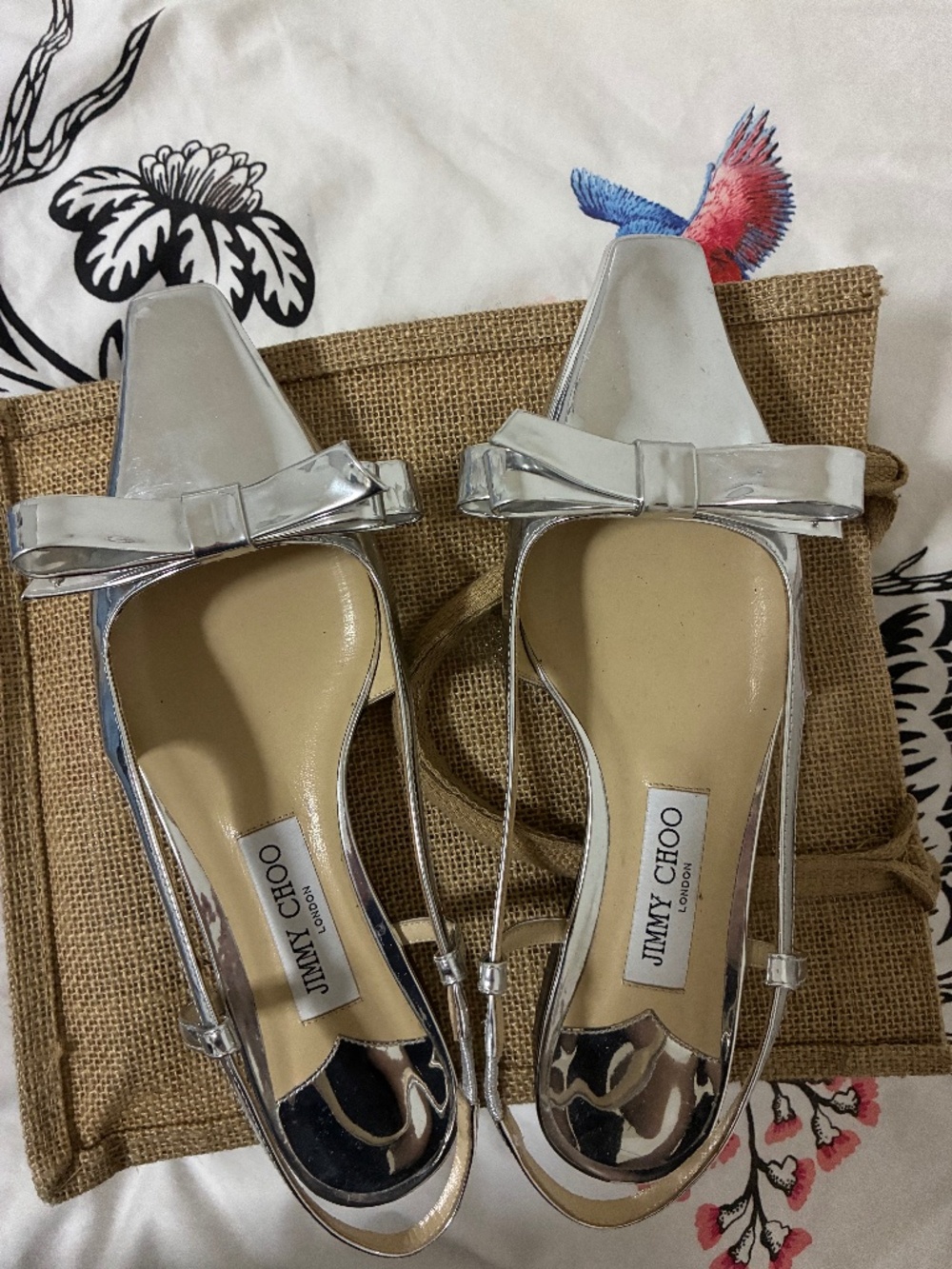 Jimmy Choo sling back flats with bow